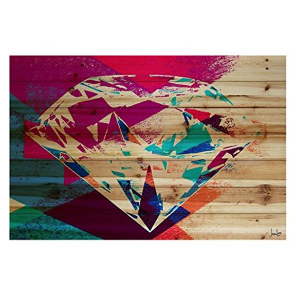 Large Canvas Wall Art 36" Modern Painting on Pine Wood - Rustic Home Decor