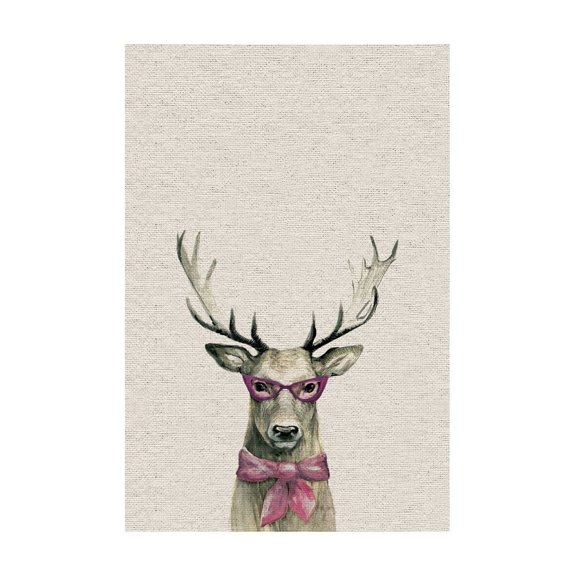 Pink Buck II Painting Print on Canvas - Wall Art for Living Room Decor - 16" x 24" Framed Print