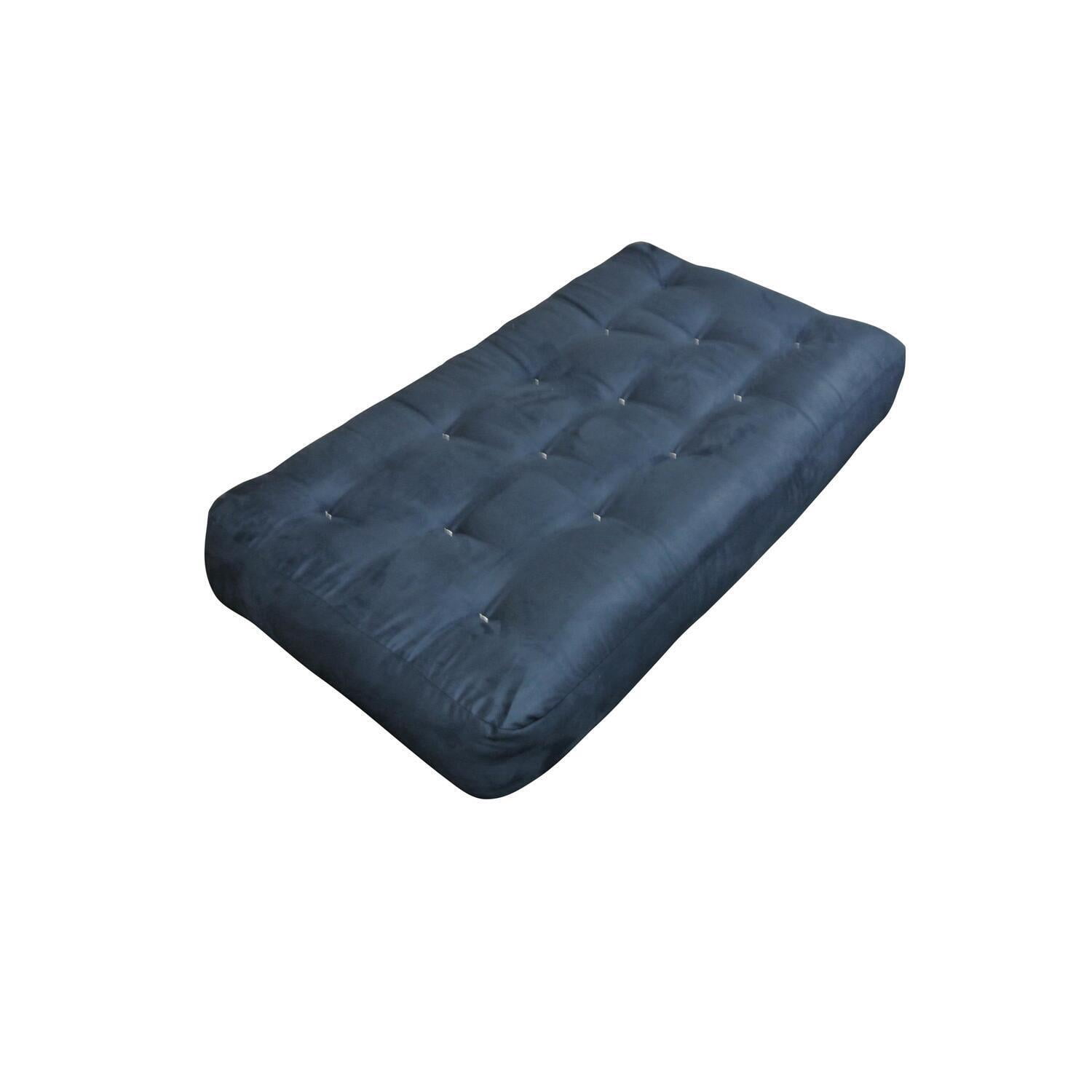 7 Inch Futon Mattress - Microfiber Comfort, Blue - Folding Mattress for Sofa Bed, Guest Room