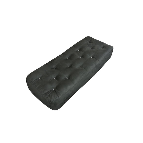 Plush Futon Mattress - 21x54 Innerspring Comfort - Loveseat Ottoman Microfiber - Black