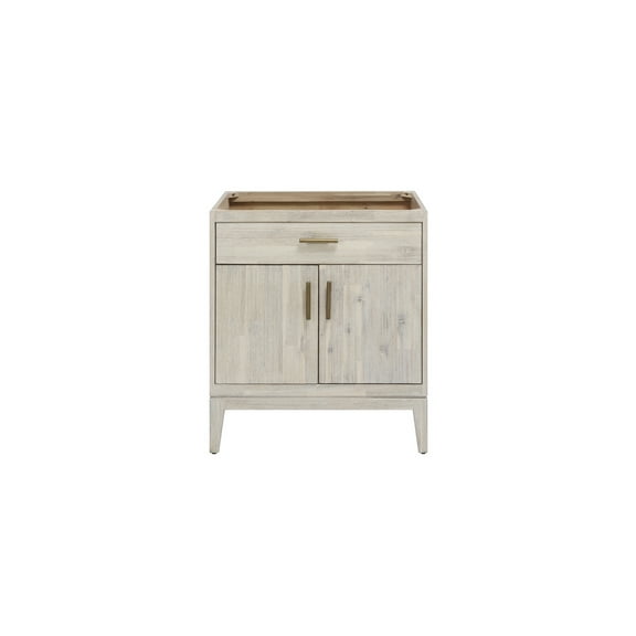 Bathroom Vanity Base 30 Inch, Modern Vanity Cabinet, Chalky White Finish, Storage Organizer