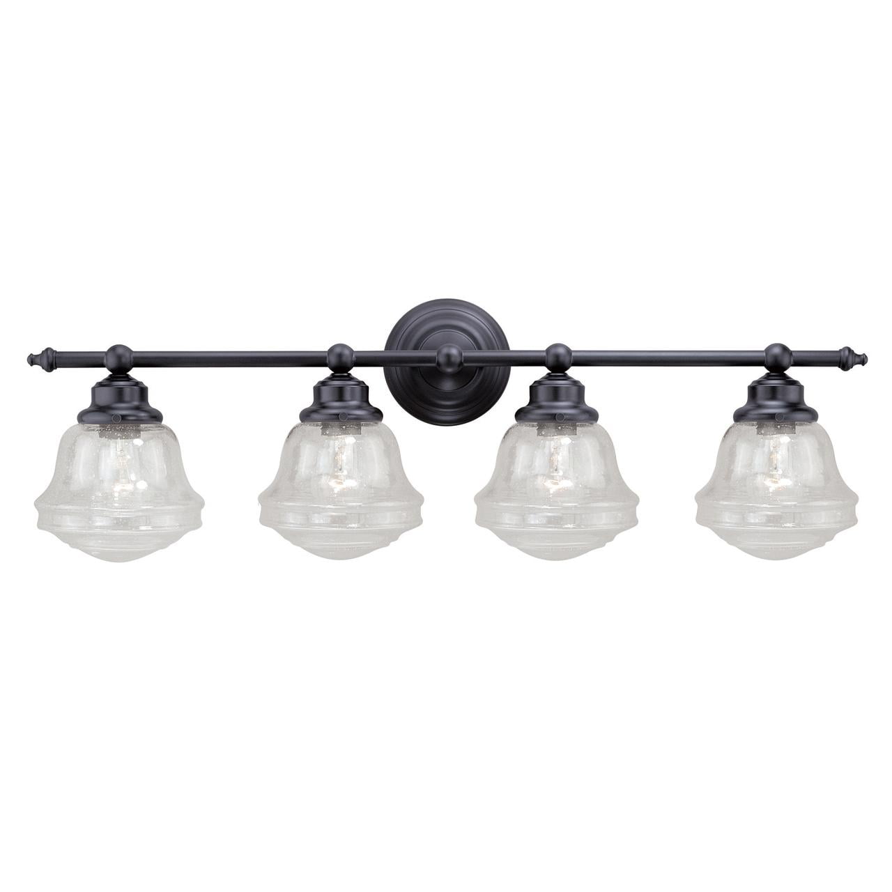 Bathroom Vanity Light Fixture - Seeded Glass Shade - Modern Farmhouse Lighting