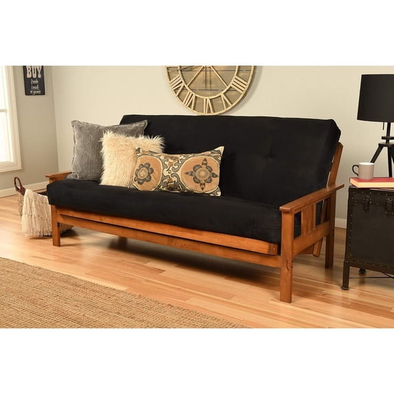 Futon Frame Set with Mattress - Converts to Bed - Hardwood Sofa for Living Rooms