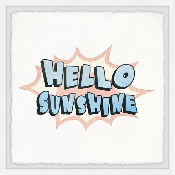 Hello Sunshine Wall Art Print - Framed Abstract Painting - Modern Home Decor - 18x18 Inch