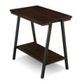 thumbnail image 1 of Narrow Side Table with Shelf - Modern Accent Table, Walnut & Bronze Finish, Compact Space Saver, 1 of 3