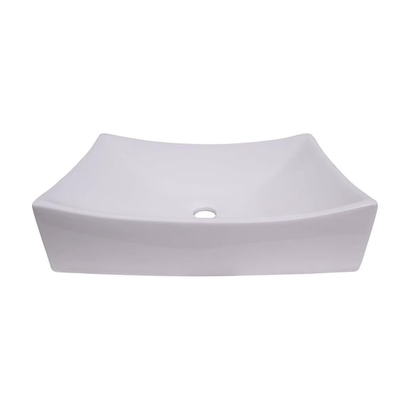 Rectangular Bathroom Sink - Ceramic Basin, 20 Inch, Modern Design, Above Counter Sink, Elegant Decor