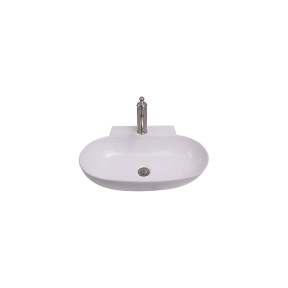 Wall Hung Bathroom Sink - Antique Style Wash Basin, Space Saving Design, Multiple Faucet Hole Options