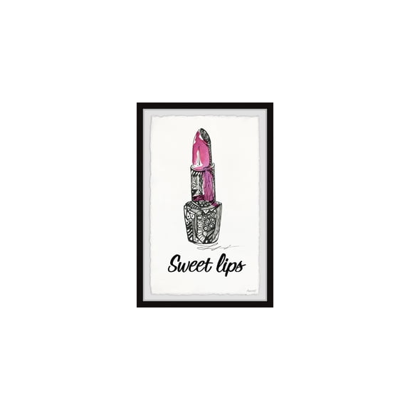 Antique Sweet Lips Painting Print | Framed Wall Art Canvas | Living Room Decor 20x30 Inches