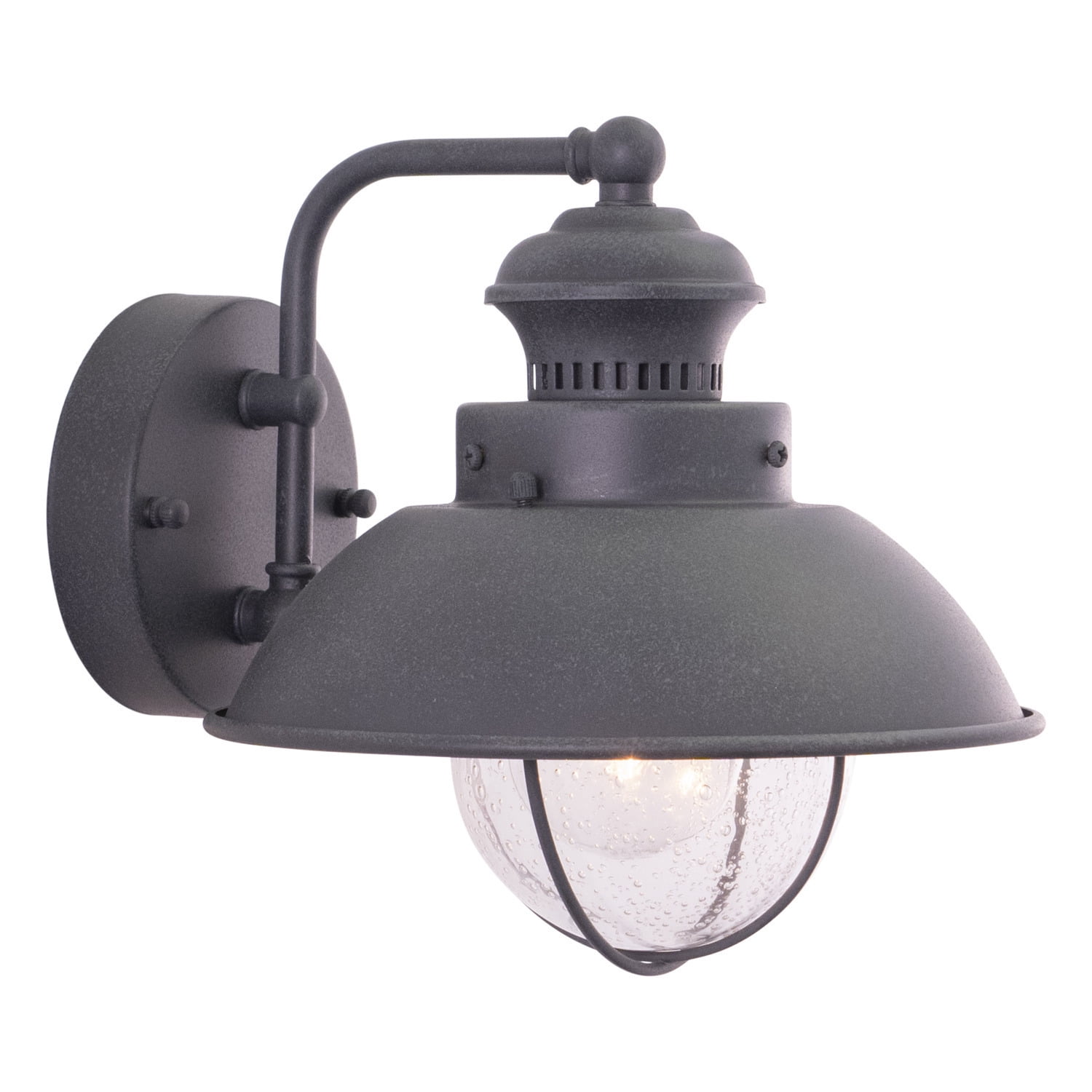 Homestock Antique Appeal 1 Light Gray Coastal Barn Dome Outdoor Wall Lantern Clear Glass