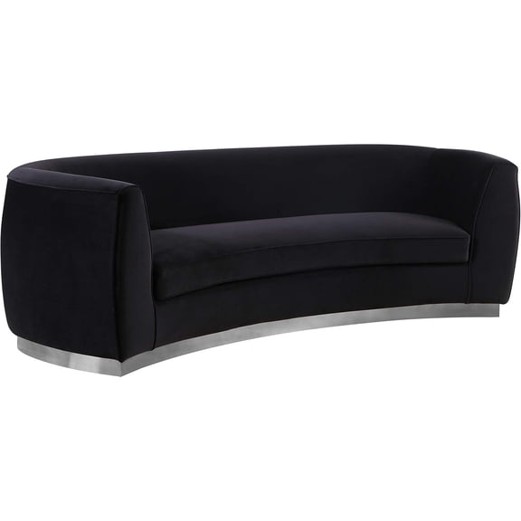 Homestock Antique Black Velvet Sofa