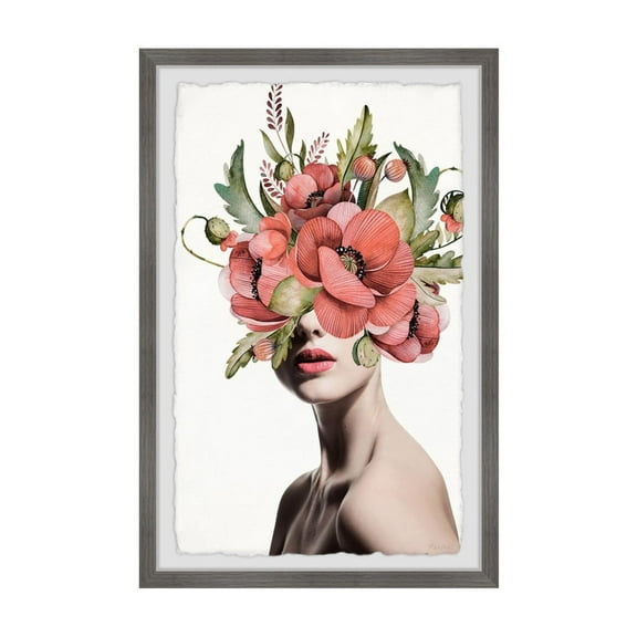 Elegant Framed Wall Art Print - Antique Beauty Portrait Canvas - Living Room Decor 8x12