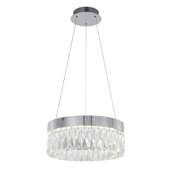 Antique Chandelier - Chrome Finish, Adjustable Cord, Round Design, 16 Inch Diameter