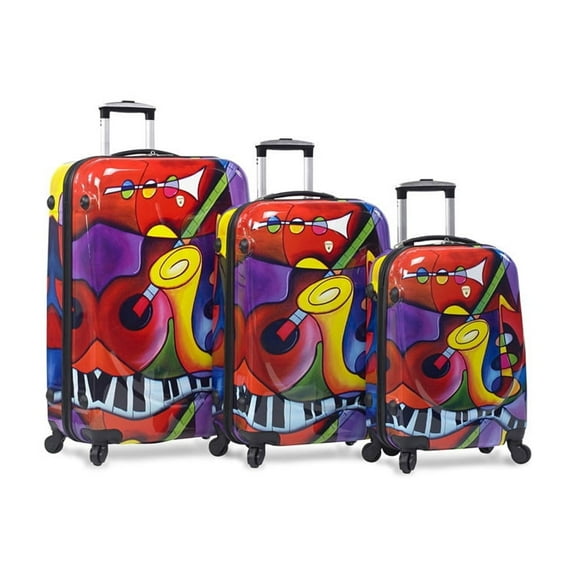 Lightweight Spinner Luggage Set - Upright Suitcase, Polycarbonate Shell, 360 Spinner Wheels