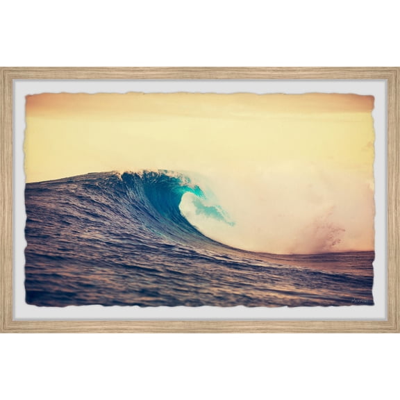 Framed Canvas Wall Art Print - Make Waves Ocean Sunset Decor - Large Home Decor Picture 30x20