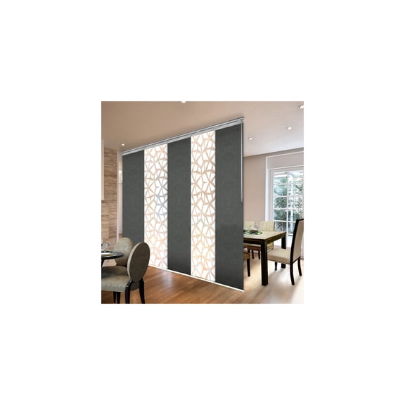 Adjustable Panel Track System - 5 Panels, Steel, 110" Wide, Window Blinds Hardware