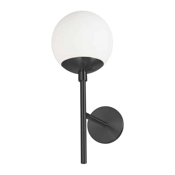 Wall Sconce 1 Light Art Deco Chrome White Glass Shade Modern Wall Lighting