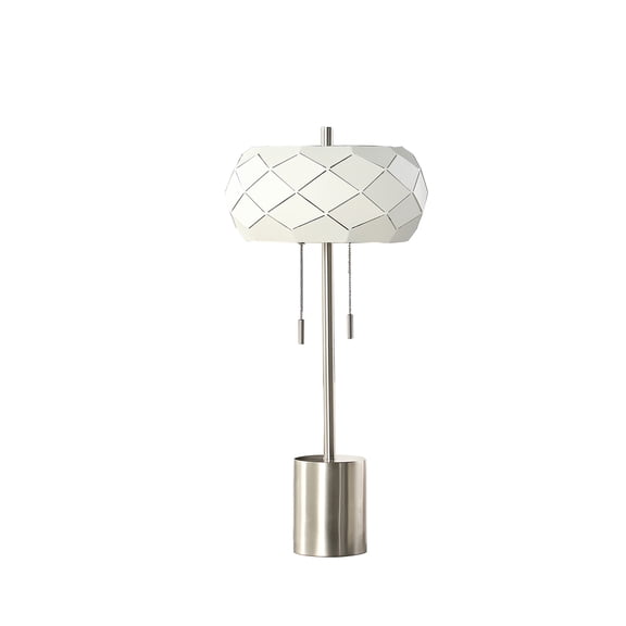Homestock Art Nouveau Allure 28" In Legeme Mid Century Danish 2-Light Steel Pull Chain Table Lamps
