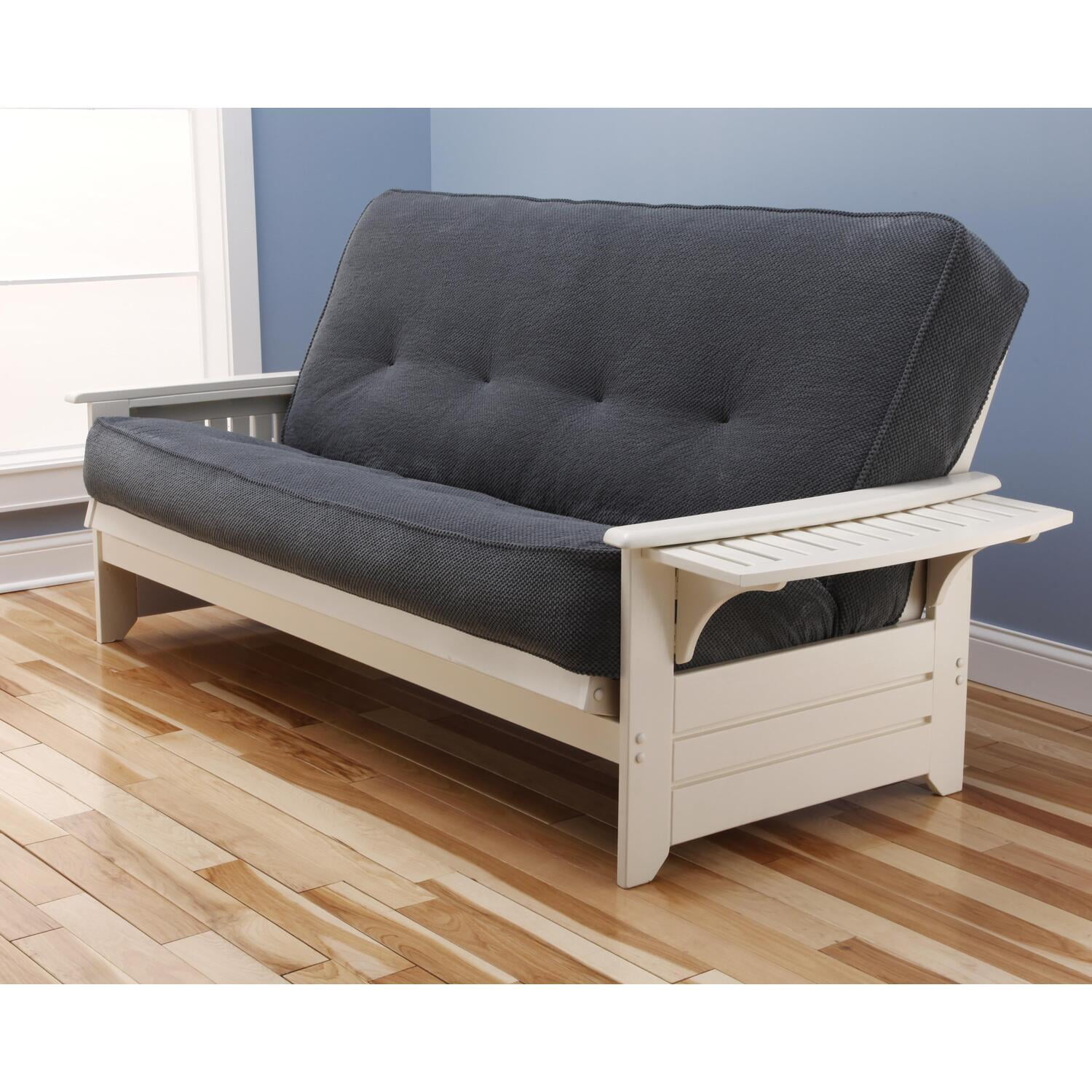 Homestock Art Nouveau Allure Futon Frame/Antique White Finish/Marmont