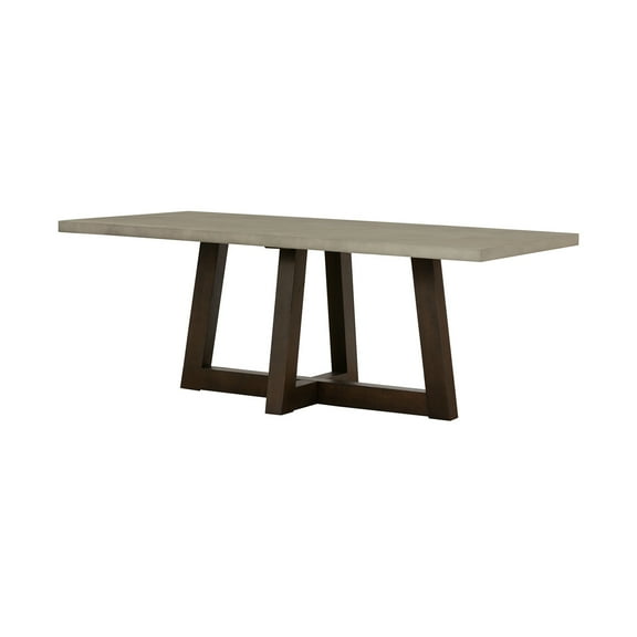 Modern Rectangle Dining Table - Gray ConcreteDark Oak Finish - Large Dining Room Table