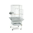 thumbnail image 1 of HomeStock Mid-Century Marvel Bird Cage with Retro-Inspired Design, Durable Construction, Spacious Interior, and Elegant Finish for Stylish-Color:Pewter White, 1 of 5