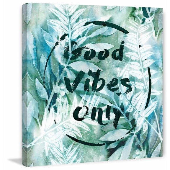 Good Vibes Only Canvas Wall Art Print - 24x24 Inch Modern Home Decor - Unique Handmade Painting for Living Room