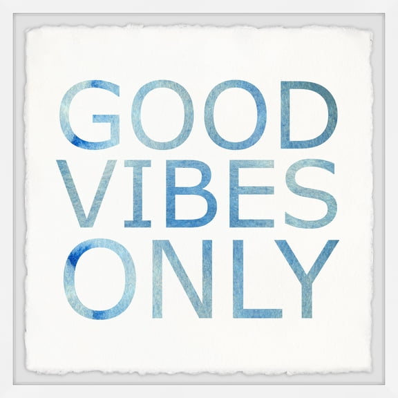Good Vibes Only Wall Art Print - 24x24 Framed Abstract Decor - Modern Home & Office Decor