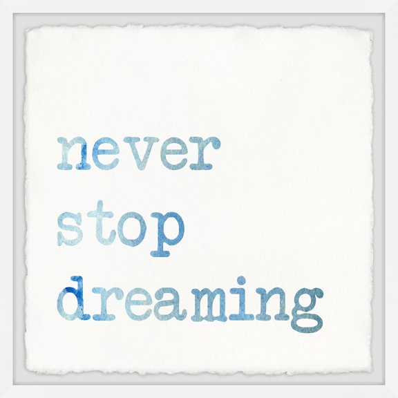 Dreamer Wall Art - Framed Canvas Print - Antique Never Stop Dreaming VIII - Large Home Decor