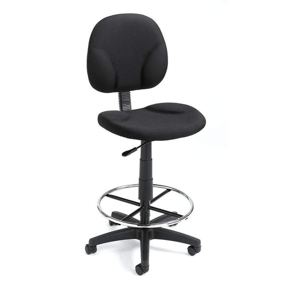 Drafting Stool Adjustable Height Fabric Ergonomic Studio Office Chair Black