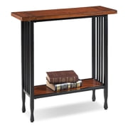 Rustic Hall Stand Console Table - Entryway Furniture with Shelf & Drawer - Oak & Black Finish