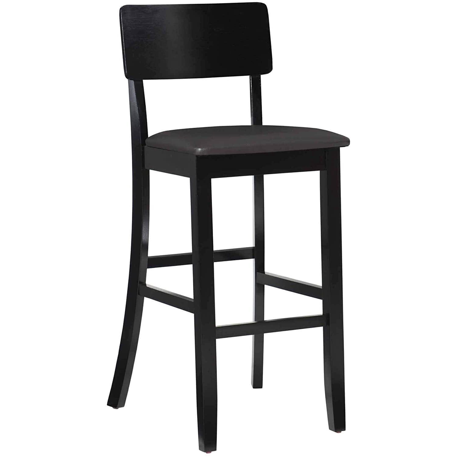 Pvc Bar Stools Bar Stool - Dark Brown PVC Seat, Rubberwood Frame - 30