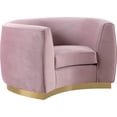 thumbnail image 1 of Homestock Modern Motifs Modern, Contemporary Velvet Upholstered Chair with Stainless Steel Base in Rich Metallic Finish, Living Room Furniture-Color:Pink and Gold,Size:Armchair, 1 of 10