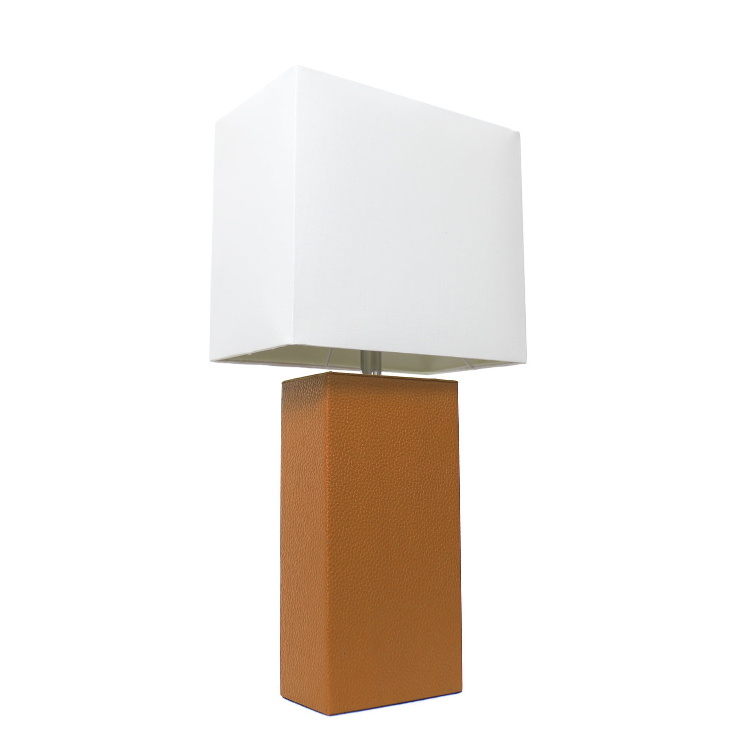 Modern Bedside Table Lamp - Asian Style Decor - Leather Base \u0026 Fabric Shade  - Living Room, Bedroom Lighting - Walmart.com, image size:1500x1500