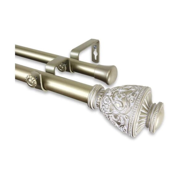 Asian Style Curtain Rod - 120-170 Inch Adjustable Rod Set - Decorative Drapery Hardware for Living Room Bedroom