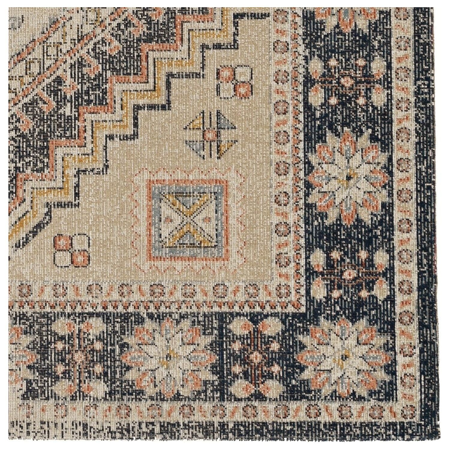 Asian Area Rug 90x60 Inch - Low Pile Indoor Rug with Rubber Grips ...