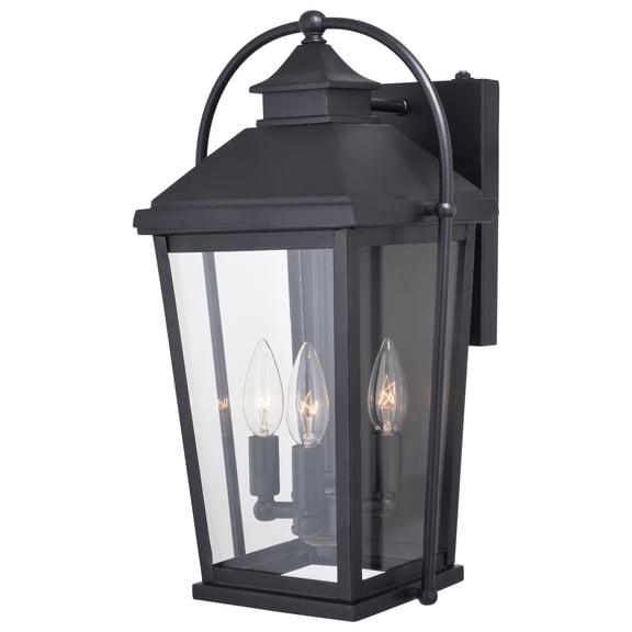 Outdoor Wall LanternDusk to Dawn LightBlack FinishClear GlassExterior Lighting
