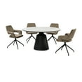 thumbnail image 1 of Modern 5 Piece Dining Set - Round TableSwivel Chairs - Kitchen Dining Room Set, 1 of 8