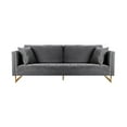 thumbnail image 1 of Modern Velvet Sofa with Brass Legs - Chic Living Room Couch, Blue Pink Grey Options, 1 of 1