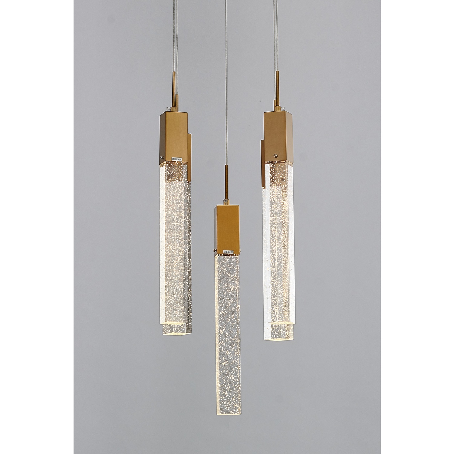 Homestock Asian Fusion Chandelier, Color Clear,Gold, Material Metal, Light Fixture Form Ceiling, 13.78"L X 13.78"W X 19.6"H, Dimmable, Hanging,Ceiling Mount