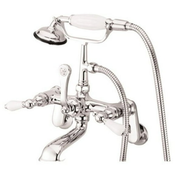 Chrome Tub Spout with Diverter - 6 Inch Bathroom Fixture - Wall Mount Tub Spout - Polished Finish