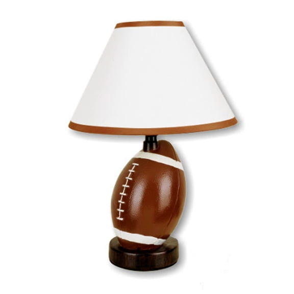 Soccer Ball Table Lamp - Ceramic Sports Lamp, 12"H, Linen Shade, Room Decor, Fan Gift, UL Listed