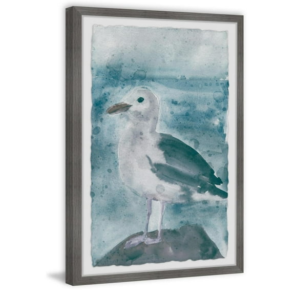 Bird On Rock Framed Print - 8x12 Wall Art - Baroque Style Home Decor - Contemporary Painting