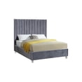 thumbnail image 1 of Coastal Charm Modern , Contemporary Velvet Upholstered Bed with Deep Channel Tufting and Custom Acrylic Legs, 1 of 6
