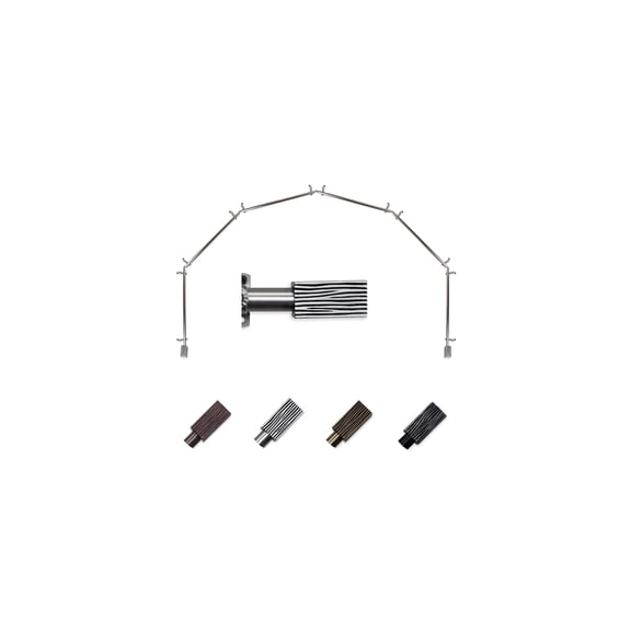 Bay Window Curtain Rod - 6-Sided Corner Rod, Satin Nickel Finish - Home Decor Drapery Hardware