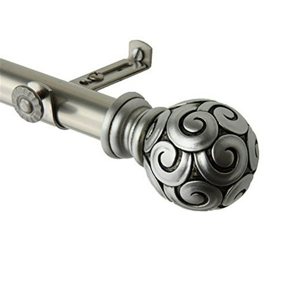 Decorative Window Curtain Rod - Tension Rod, Satin Nickel Finish, Adjustable Length, Home Decor Hardware