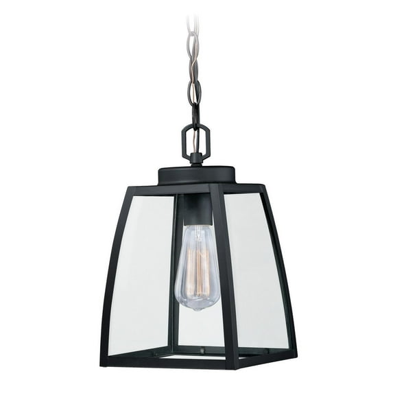 Outdoor Lantern Pendant Light Bronze Finish Clear Glass Exterior Lighting