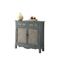thumbnail image 1 of Homestock Beachy Beauty Console Table - Antique Blue Finish, Rectangular Storage Cabinet With 2 Drawers & 2 Doors, Wooden Construction, 1 Shelf Inside, Dimensions 36" X 11" X 35"H, 1 of 1