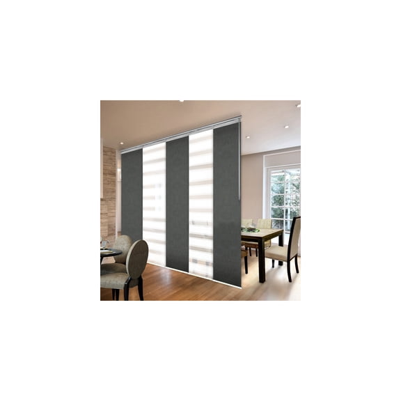 Beach Panel Room DividerAdjustable Width Curtain Track SystemSteel Partition Screen110" Length