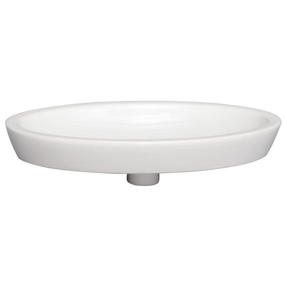White Bathroom Sink, Oval Drop-In Wash Basin, Vitreous China, No Overflow, 22 Inch Wide