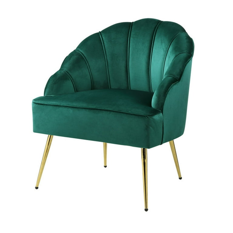 Homestock Beachy Boho Green Velvet Wingback Accent Chair with