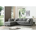 thumbnail image 1 of Homestock Elegant Escape L-Shape Sectional Sofa with Button-Tufting, Removable Backs and Pocketed Coil Seating, Track Arm Style, Living Room Sectional Couch -111"D x 78"W x 34"H-Color:Gray, 1 of 5